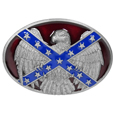Confederate Flag & Eagle Enameled Belt Buckle